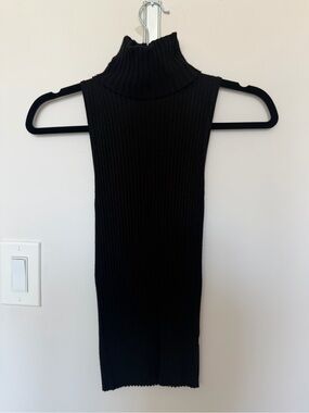 Express Black Ribbed Sleeveless Turtleneck Cowl